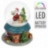 LED vánoční sněhová koule Santa a Macko 6,5 cm